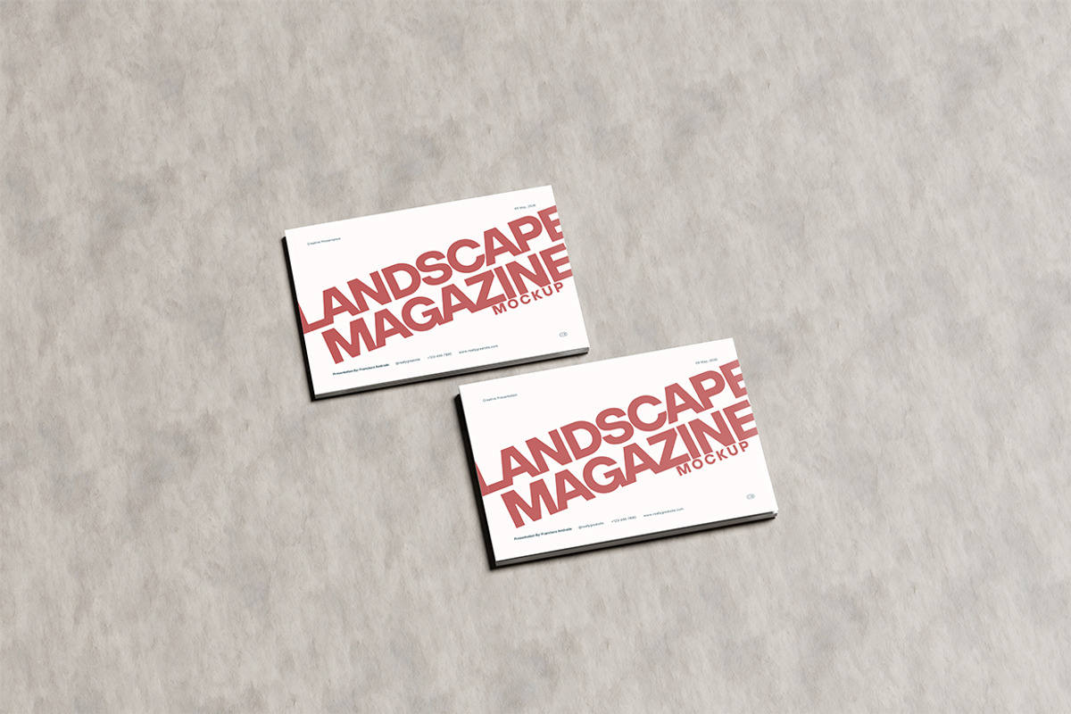 Landscape Magazine Mockup, a Books & Magazine Mockup by HanaSaka_Studio (Photo 5 of 5)