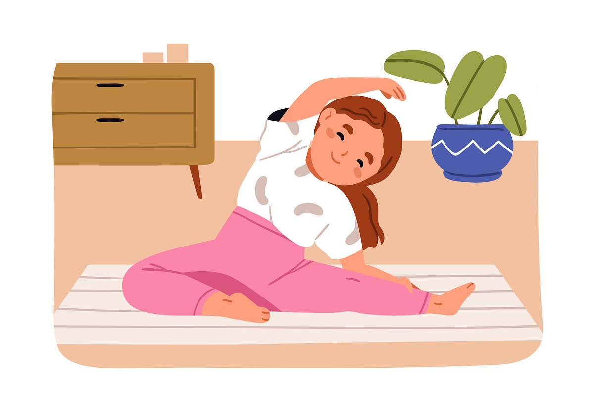 Daily routine of school girl kid set, a Person Illustration by Good Studio (Photo 7 of 13)