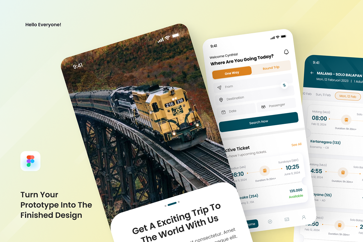 Train Booking UI Mobile Apps, an UI Kit Template by SquidPixey (Photo 3 of 3)
