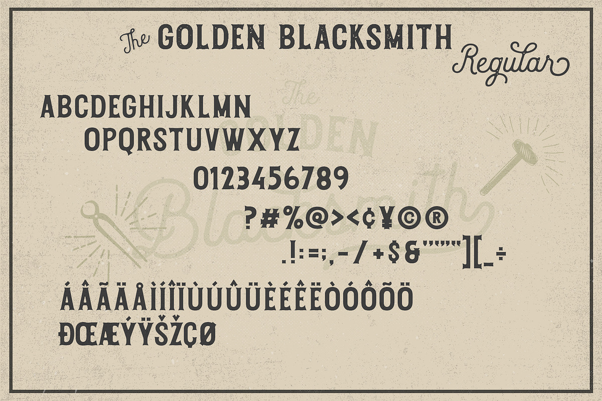The Golden Blacksmith, a Font by deadlock studio (Photo 10 of 12)