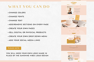 Wix Website Template Sunshine Vibes