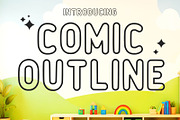 Comic Outline – Kids Outline Font, a Sans Serif Font by Fourteen Letter (Thumbnail 1 of 6)