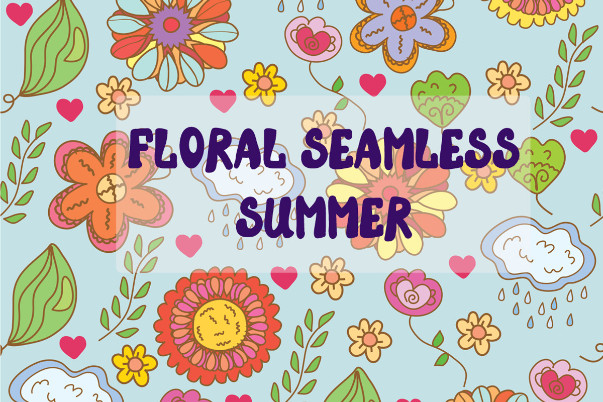 Floral seamless summer set