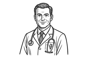 Veterinarian Portrait Stethoscope, a Healthcare Illustration by AlexArt