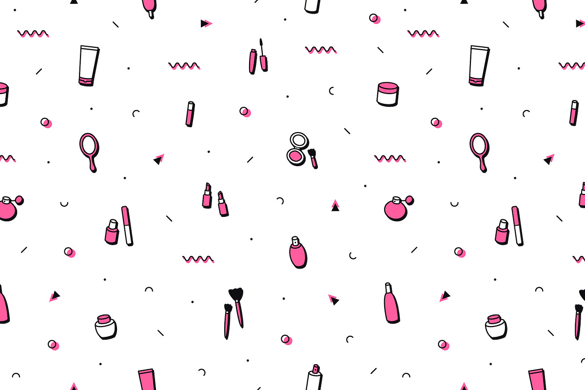 Makeup & Cosmetics Seamless Patterns, a Pattern Graphic by Krolja (Photo 2 of 5)