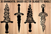 Ornamental Dagger Silhouette Bundle, an Object Illustration by Gaye Art (Thumbnail 1 of 31)
