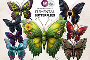 Fantasy Elemental Butterfly Cliparts, an Animal Illustration by ThatsDesignArt (Thumbnail 1 of 10)