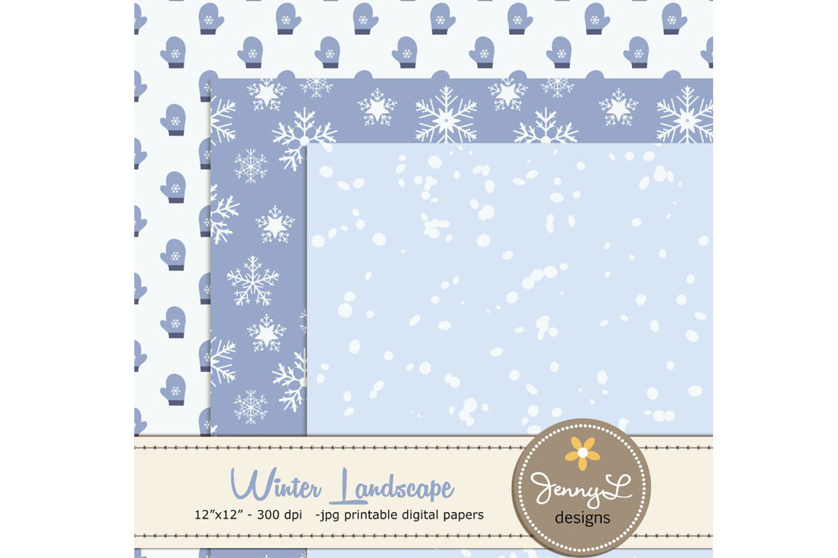 Winter Digital Papers, a Pattern Graphic by JennyL Designs (Photo 2 of 4)
