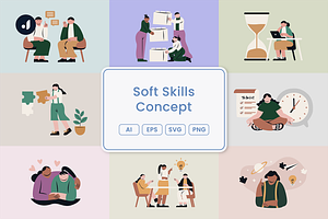 Soft Skills Concept Illustration, a Work Illustration by Jump Studio
