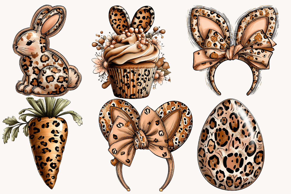 Leopard print easter clipart, an Illustration by Designworld (Photo 5 of 10)