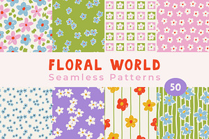 Floral World Seamless Patterns, a Pattern Graphic by AnnArt