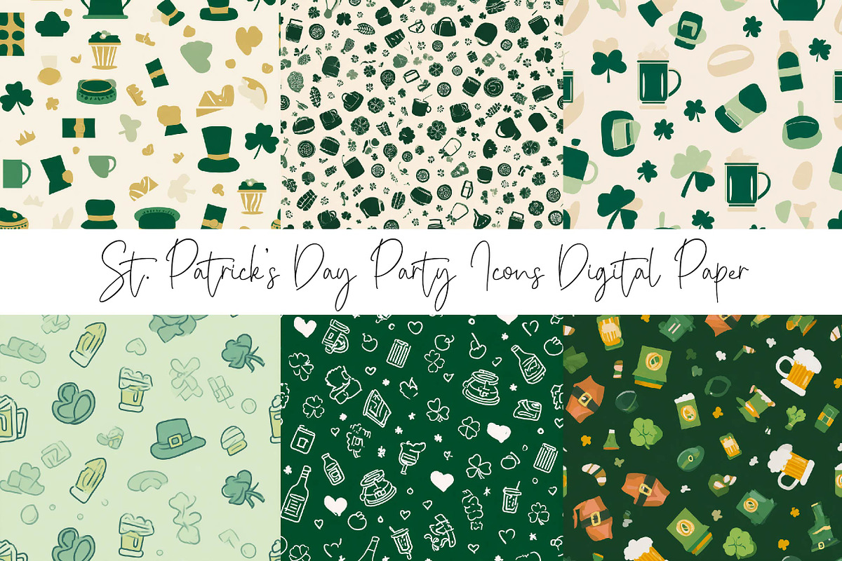St. Patrick’s Day Party Icons Patter, a Texture Illustration by DreamPrint404 (Photo 8 of 8)