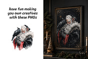 Watercolor Goth Christmas Clipart, a Seasonal Illustration by InkyQueenArt (Thumbnail 5 of 8)