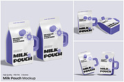Milk Pouch Mockup, a Packaging Mockup by Unerispace (Thumbnail 1 of 5)