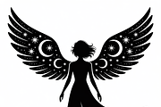 starry angel wings silhouette, an Illustration by Amazin_art (Thumbnail 17 of 21)
