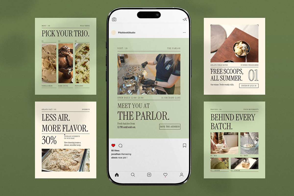 Artisan Dessert Instagram Post Pack, a Social Media Template by Pitchlook.Studio (Photo 3 of 3)