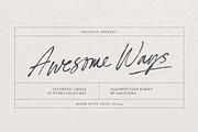 Awesome Ways - Ligature Script, a Script Font by Sarid Ezra (Thumbnail 1 of 10)