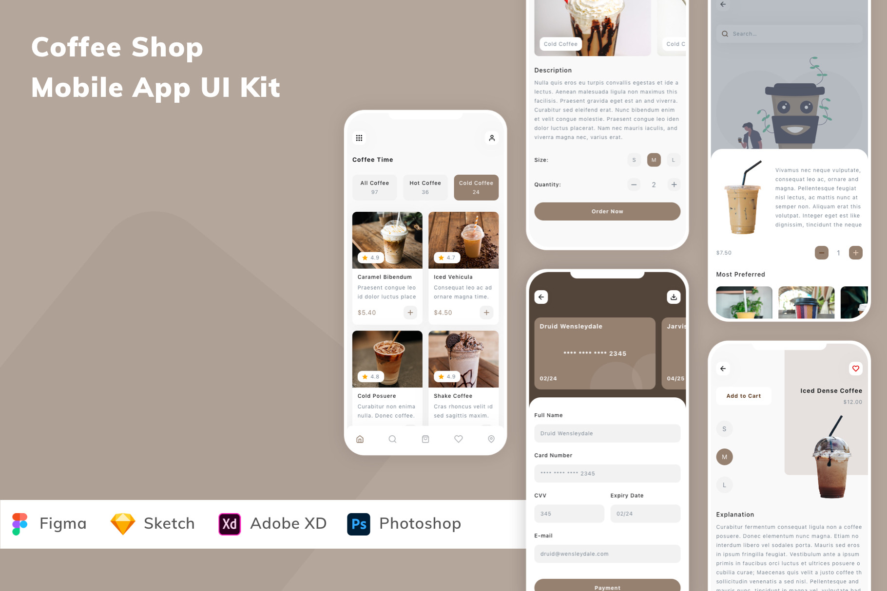 Coffee Shop Mobile App UI Kit, an UI Kit Template by Betush | Creative ...