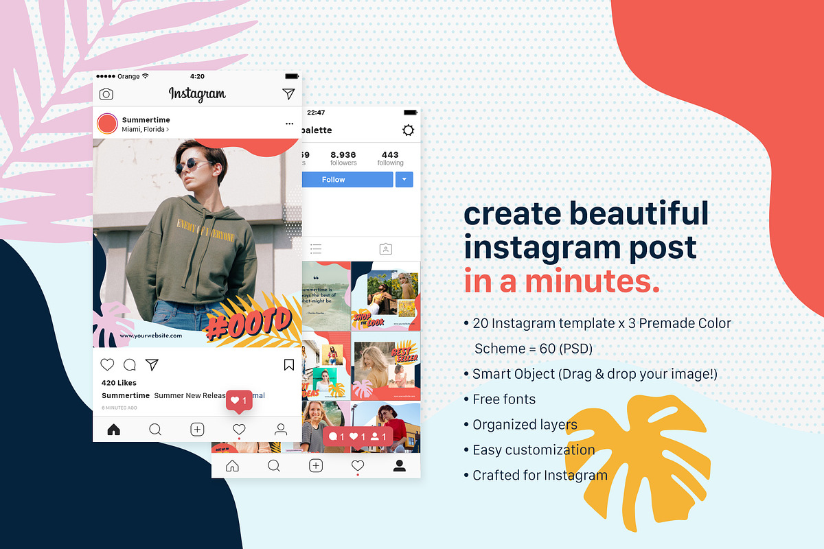 Instagram Bundle - Summertime, a Social Media Template by muhisya (Photo 2 of 7)