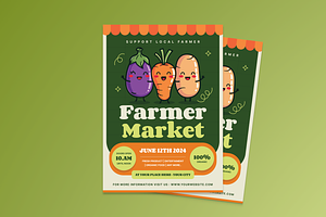 Cute Farmer Market Flyer, a Flyer Template by MMPixelCraft
