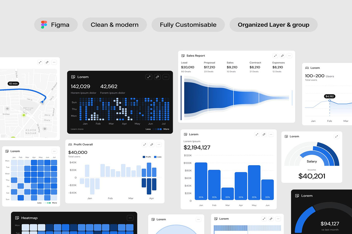 Premium Dashboard UI Charts - Figma, an UI Kit Template by Creative Perspective (Photo 3 of 3)
