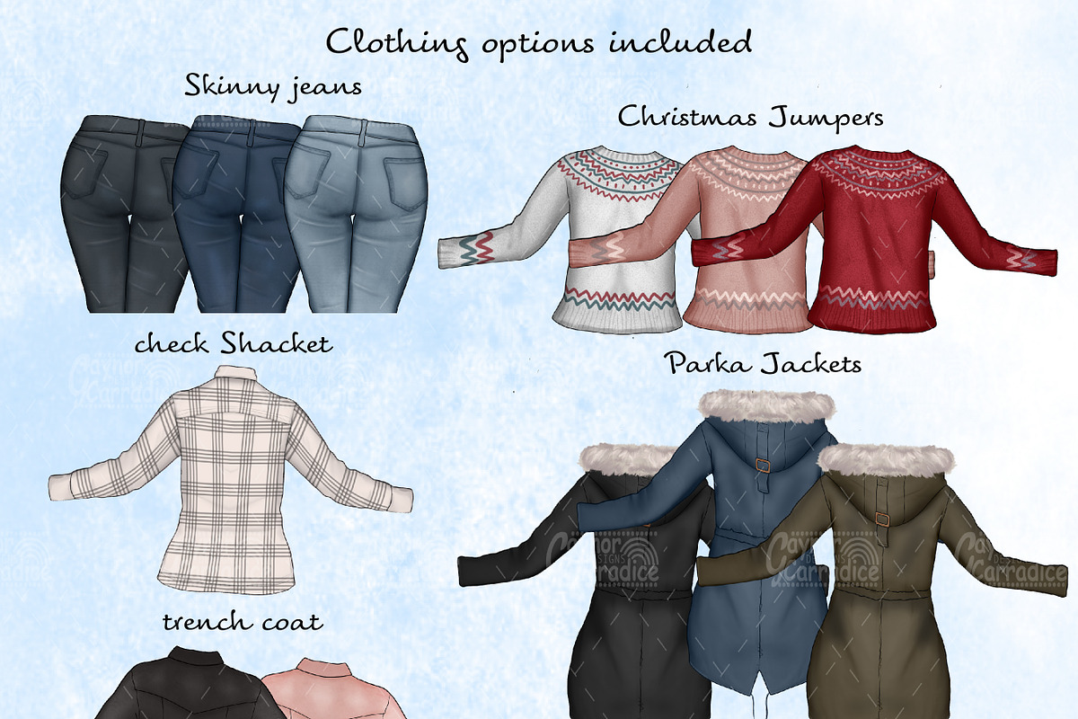 Winter Besties Portrait Creator, an Illustration by Gaynor Carradice Designs (Photo 4 of 6)