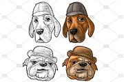 Head dog with human hat, an Animal Illustration by MoreVector (Thumbnail 3 of 4)
