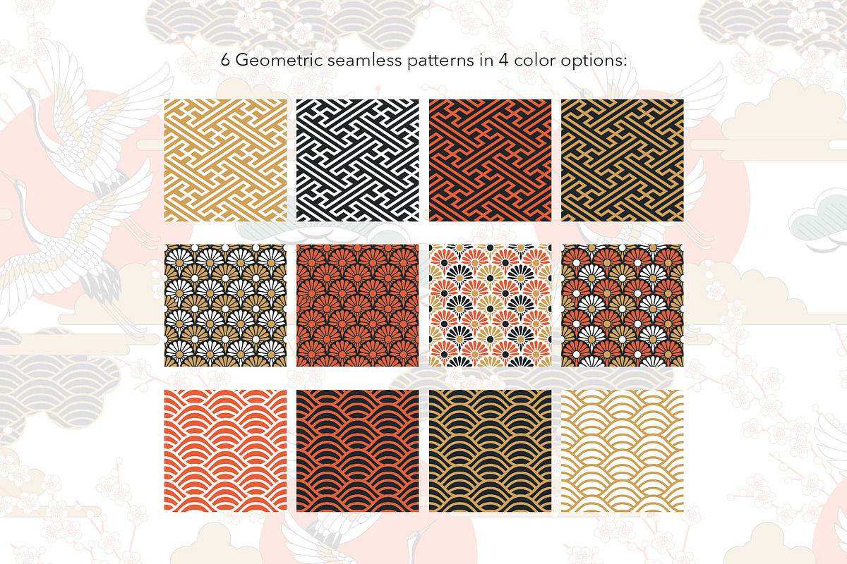 Japanese seamless patterns., a Pattern Graphic by Anna Smirnova (Photo 12 of 16)