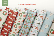 Christmas Animal Clipart & Patterns, an Animal Illustration by MayBay Studio (Thumbnail 4 of 5)
