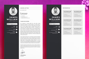 CV Resume Template Design With Photo