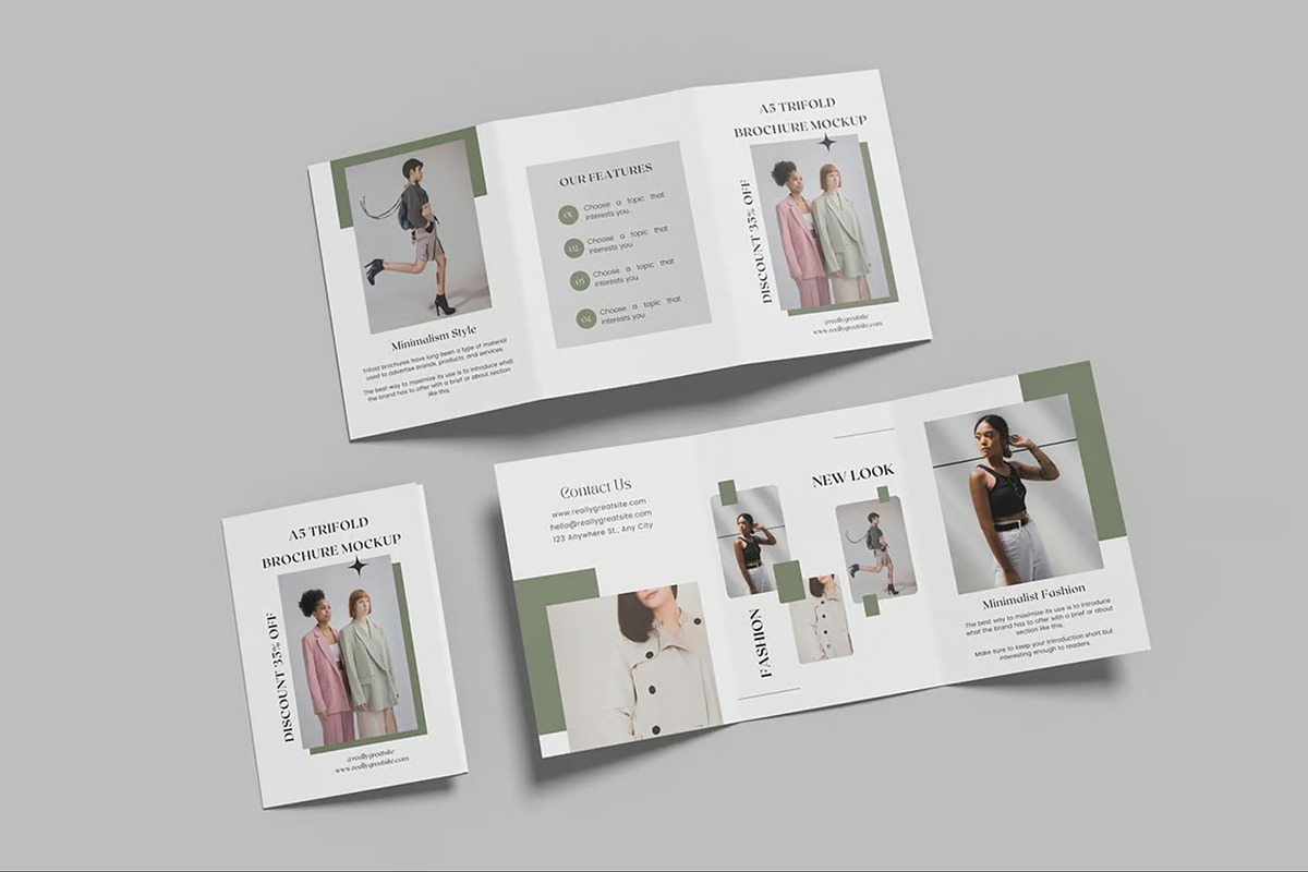 A5 Trifold Brochure Mockup, an Advertising Mockup by Hubzway (Photo 4 of 7)