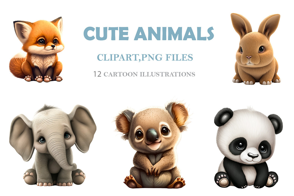 Сute animals, an Object Graphic by ViсkyArtDesign (Photo 1 of 6)