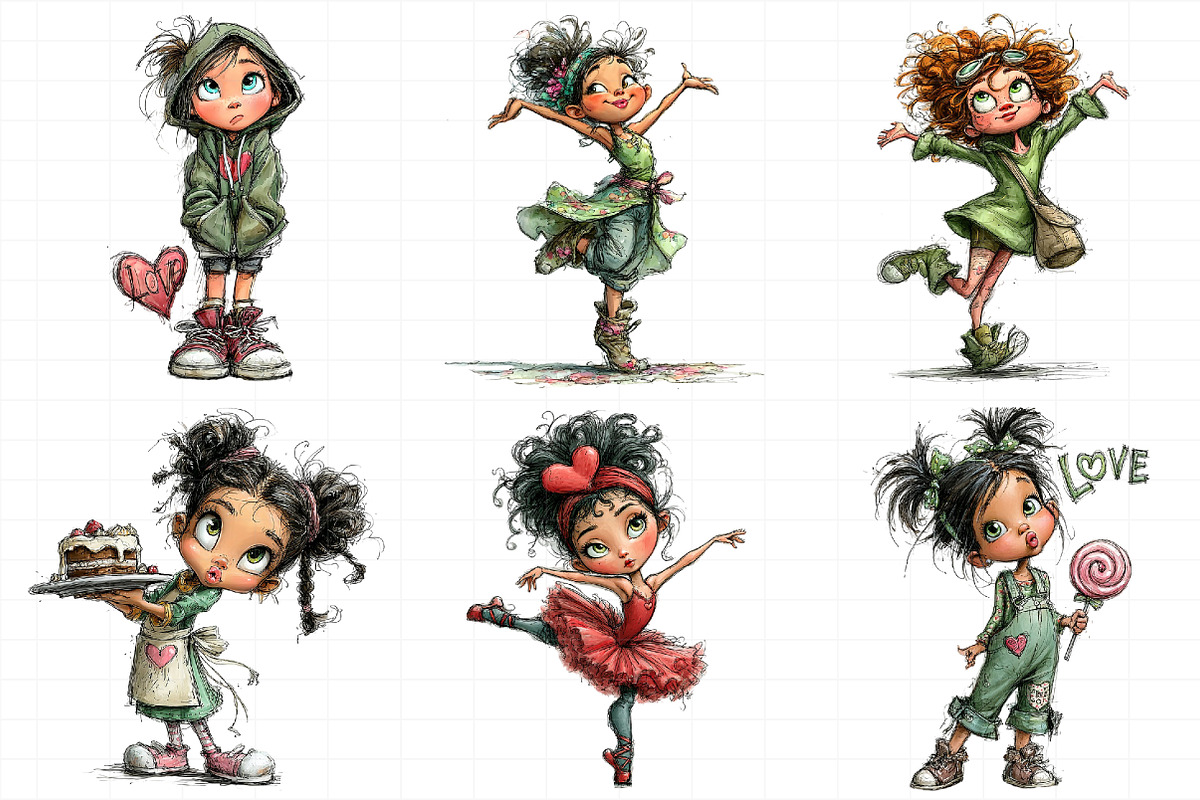 Valentine Holiday Girl Clipart, an Illustration by Daily.Designs (Photo 4 of 5)