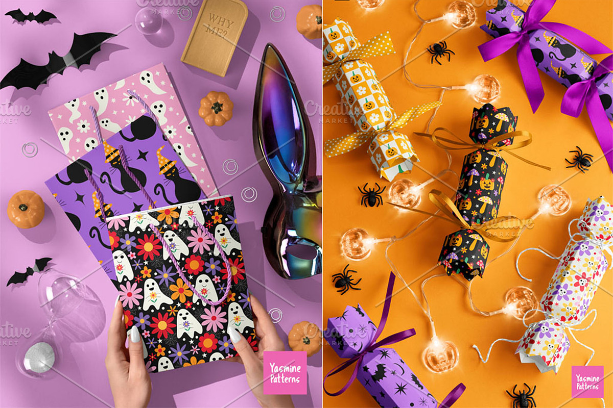 Groovy Halloween Patterns Collection, a Pattern Graphic by Yasmine Patterns (Photo 2 of 7)