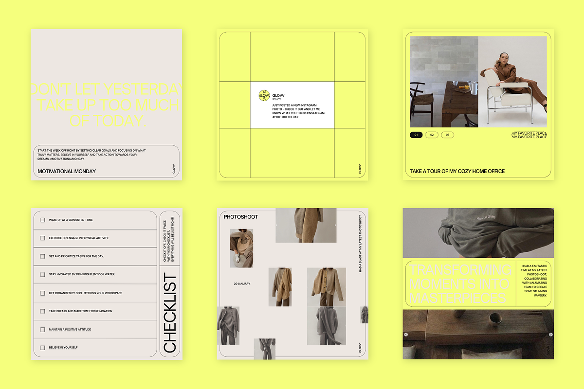 GLOVV | Instagram Kit | Canva, a Social Media Template by Blue Kite Creative (Photo 4 of 11)