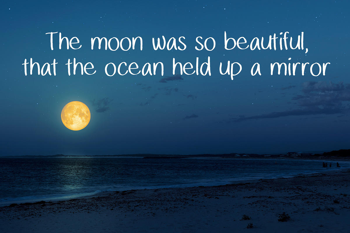 RD Over the Moon - Hand Drawn Font, a Sans Serif Font by RissDesign (Photo 2 of 3)