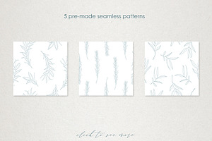 Eucalyptus Leaves Line Art Clipart