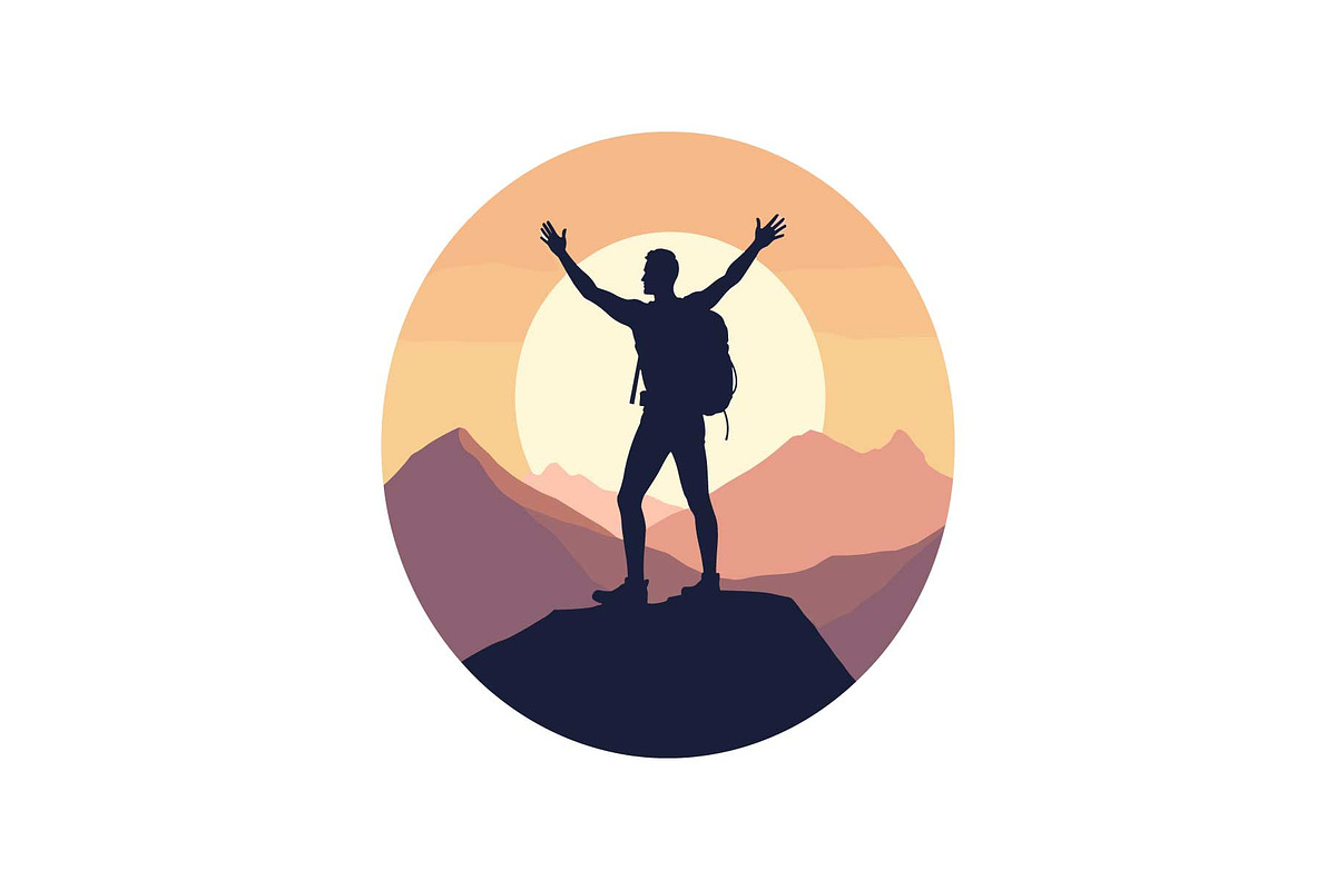 Sunset Hiking Silhouette  Bundle, an Object Graphic by yasushie (Photo 2 of 16)
