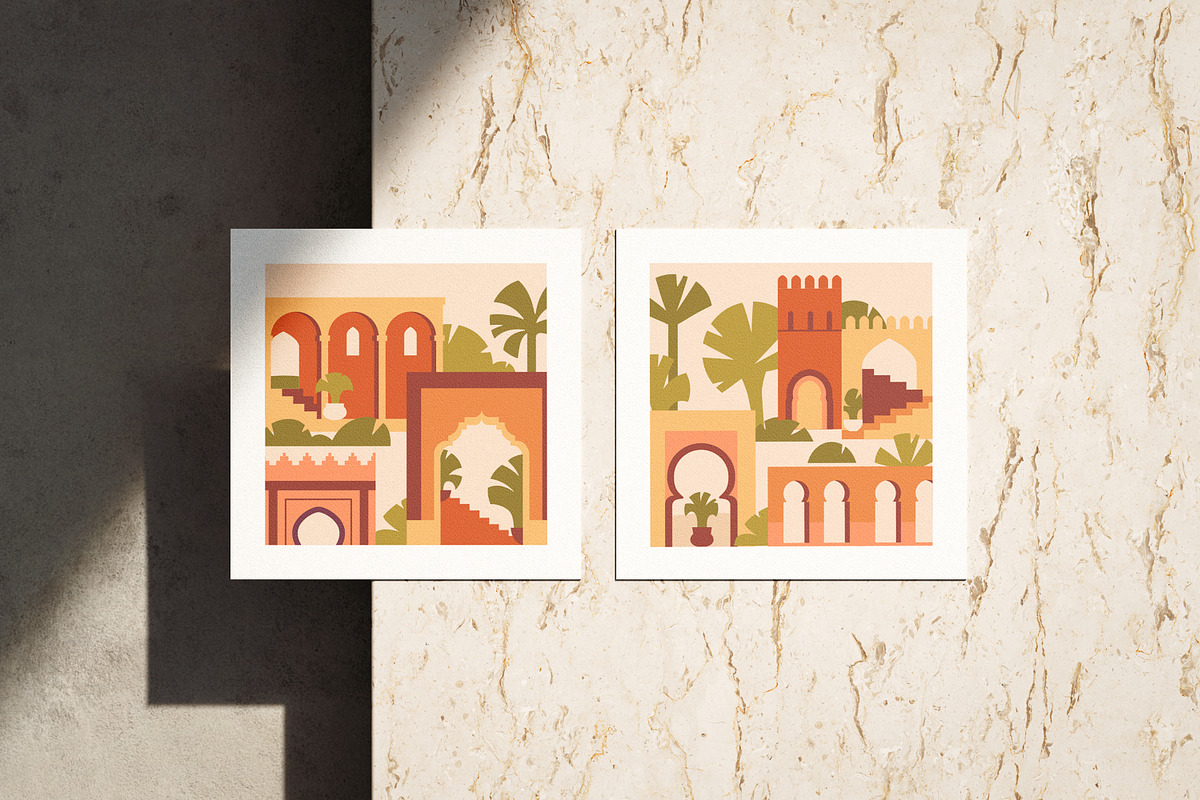 Morocco architecture set, background, a Decorative Illustration by Good Studio (Photo 15 of 19)