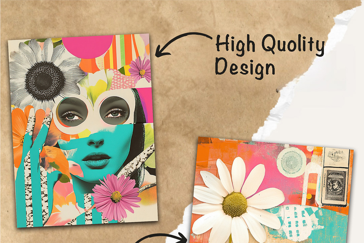 Retro Style Spring Digital Papers, a Decorative Illustration by Fusion Dream (Photo 8 of 10)
