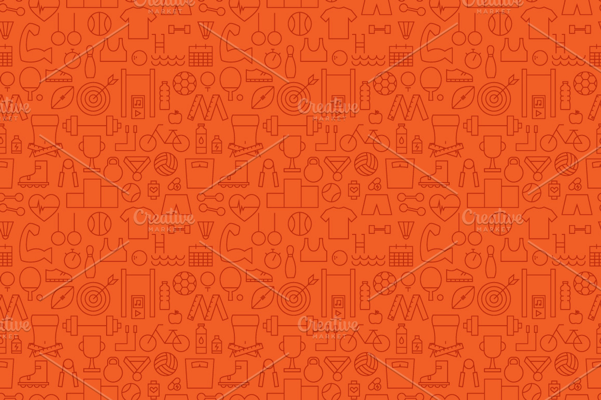 Sport Fitness Line Seamless Patterns, a Pattern Graphic by Anna_leni (Photo 7 of 7)