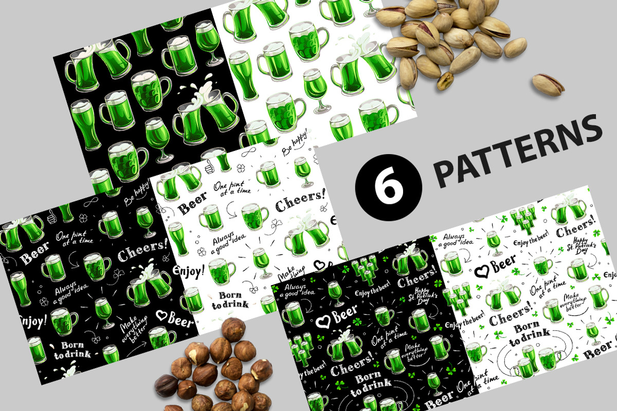 Green Beer. Patterns, a Pattern Graphic by Yulia Ogneva (Photo 2 of 6)