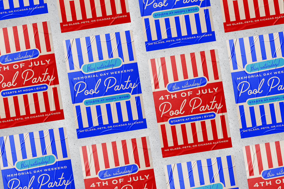 Pool Party Invitation Poster Design, a Graphic by Blue River Studio (Photo 1 of 4)
