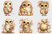 Funny Spring Owl Clipart, a Seasonal Illustration by Rose Art (Thumbnail 3 of 6)
