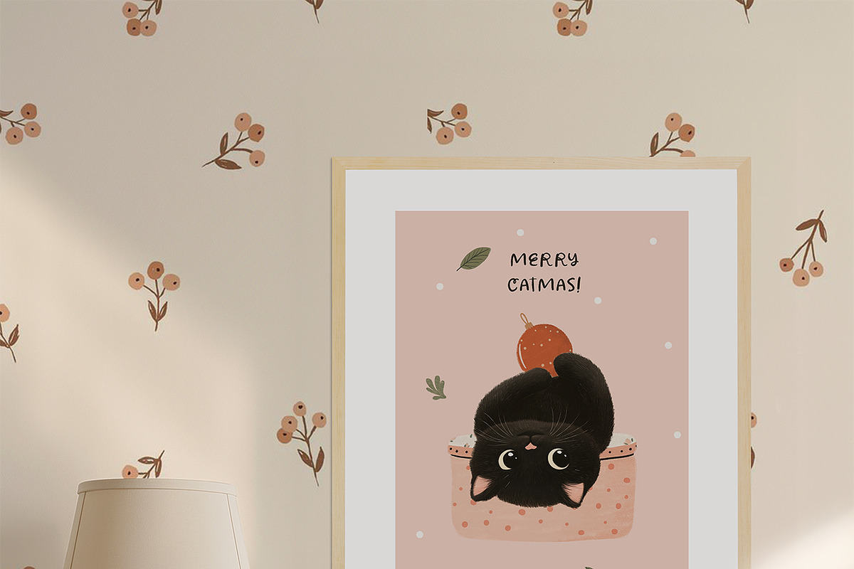 Christmas Curious Cats Collection, a Seasonal Illustration by Muse Artist (Photo 2 of 13)
