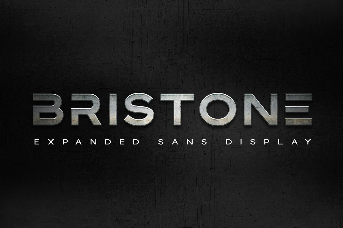 Bristone - Expanded Sans, a Sans Serif Font by Almarkhatype (Photo 1 of 18)