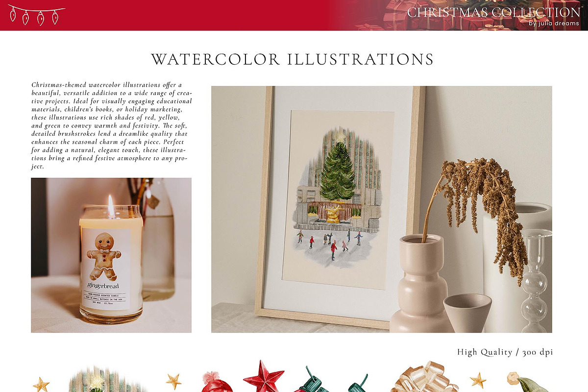 Christmas Watercolor Collection, a Graphic by Julia Dreams (Photo 7 of 11)