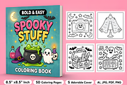 Bold Easy Spooky Stuff Coloring, a Seasonal Illustration by Coco Bloom (Thumbnail 1 of 3)