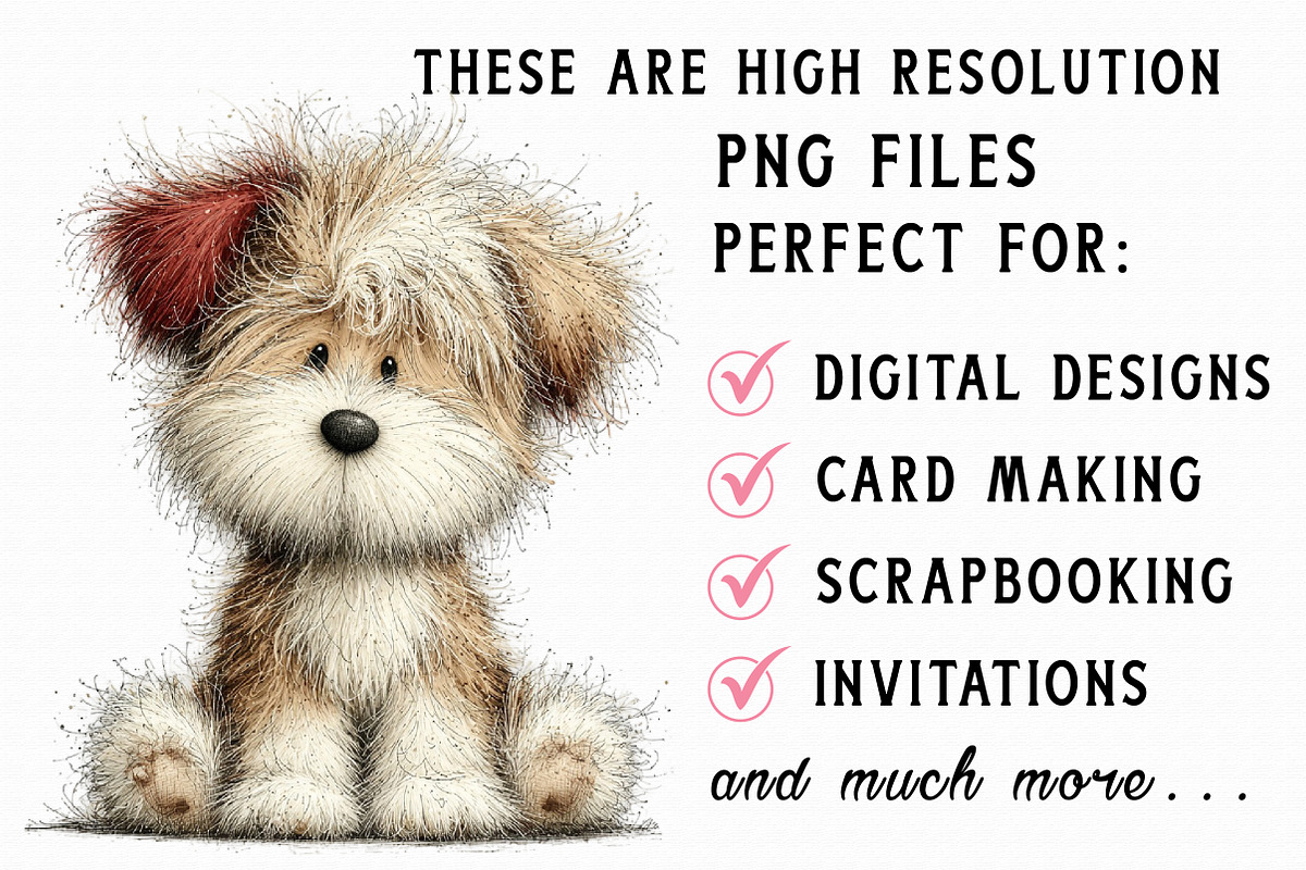 Whimsical Messy Hair Dog Clipart, an Illustration by Libby Wishes (Photo 7 of 7)
