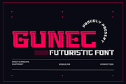 Gunec | Futuristic Font, a Serif Font by twinstd (Thumbnail 1 of 13)